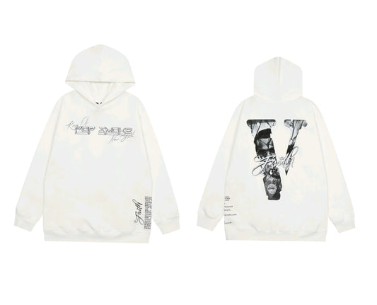 Vlone x Pop Smoke "Faith" Tribute Graphic Hoodie - White