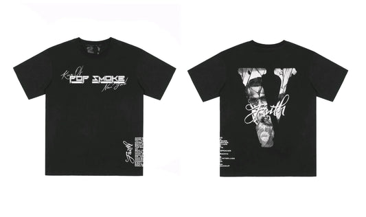 Vlone x Pop Smoke Tribute Portrait Graphic T-Shirt - Black