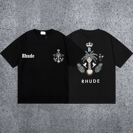 RHUDE Royal Crest Graphic T-Shirt – Black